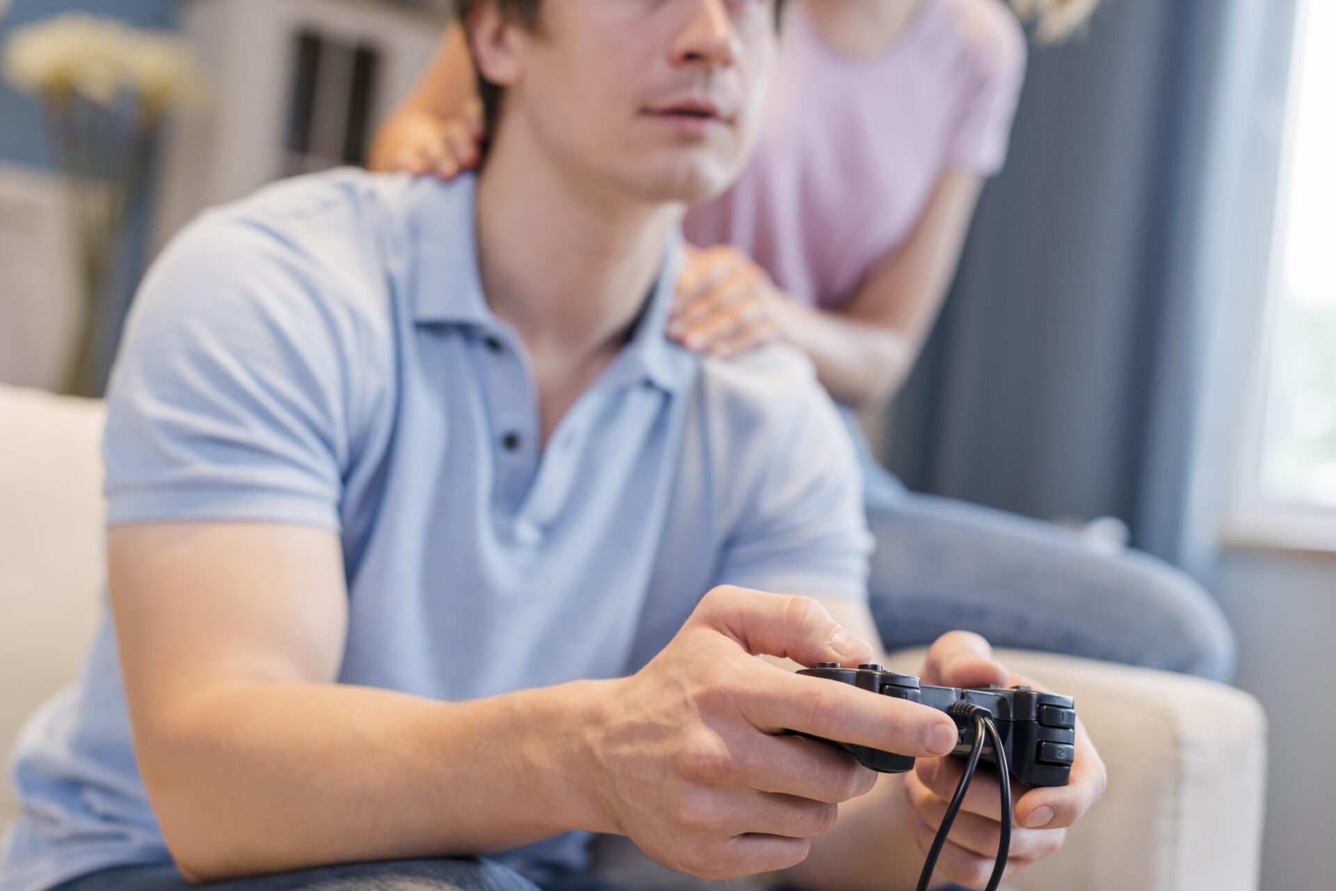 close-up-father-playing-video-games